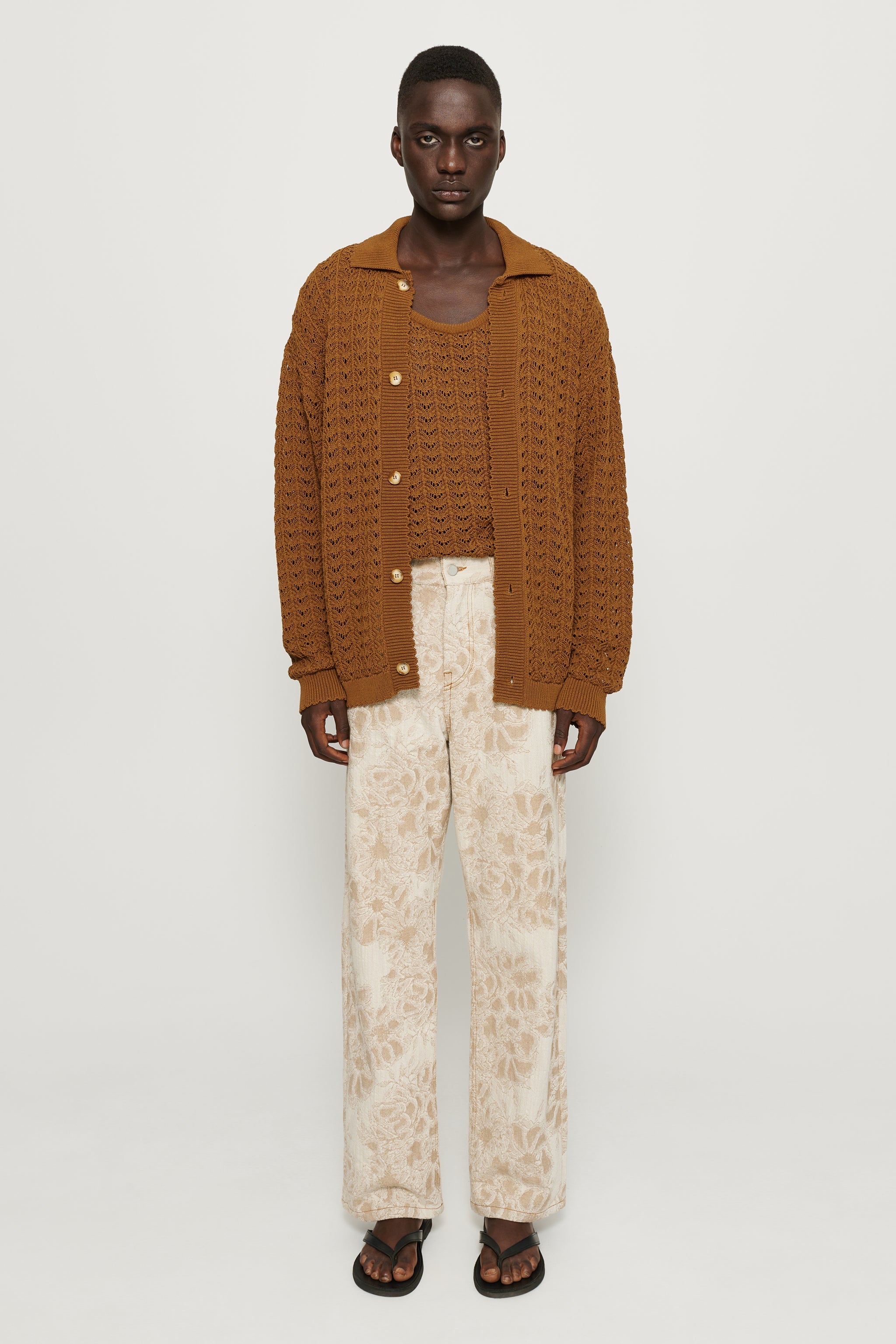 Gene Wide-Leg Jacquard Jeans 