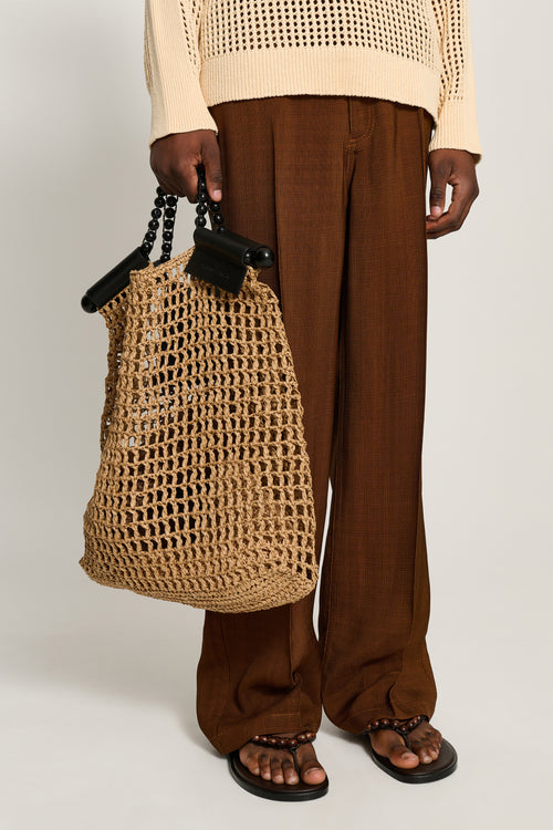 Raffia Tote Natural/Black