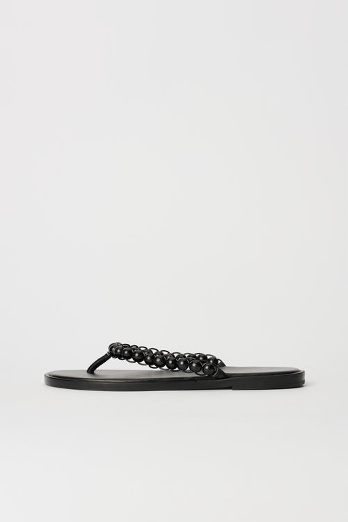 Wood Bead — Leather Sandal