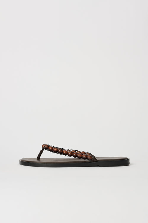 Wood Bead — Leather Sandal