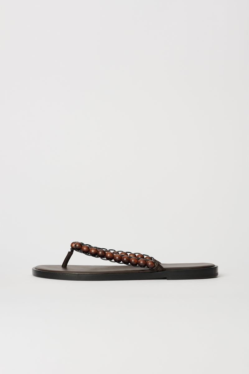 Wood Bead — Leather Sandal