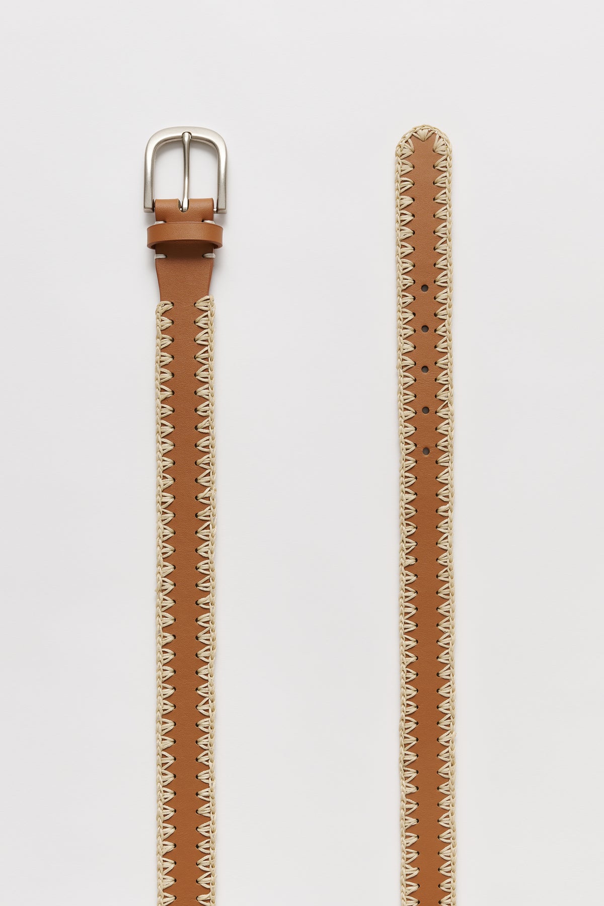 Leather and crochet belt Anthropologie Wide Braided Plaited Leather Belt Women main image 3