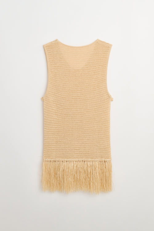 Freja — Raffia Knitted Vest