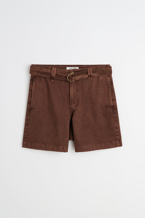 Aadan — Belted Denim Shorts