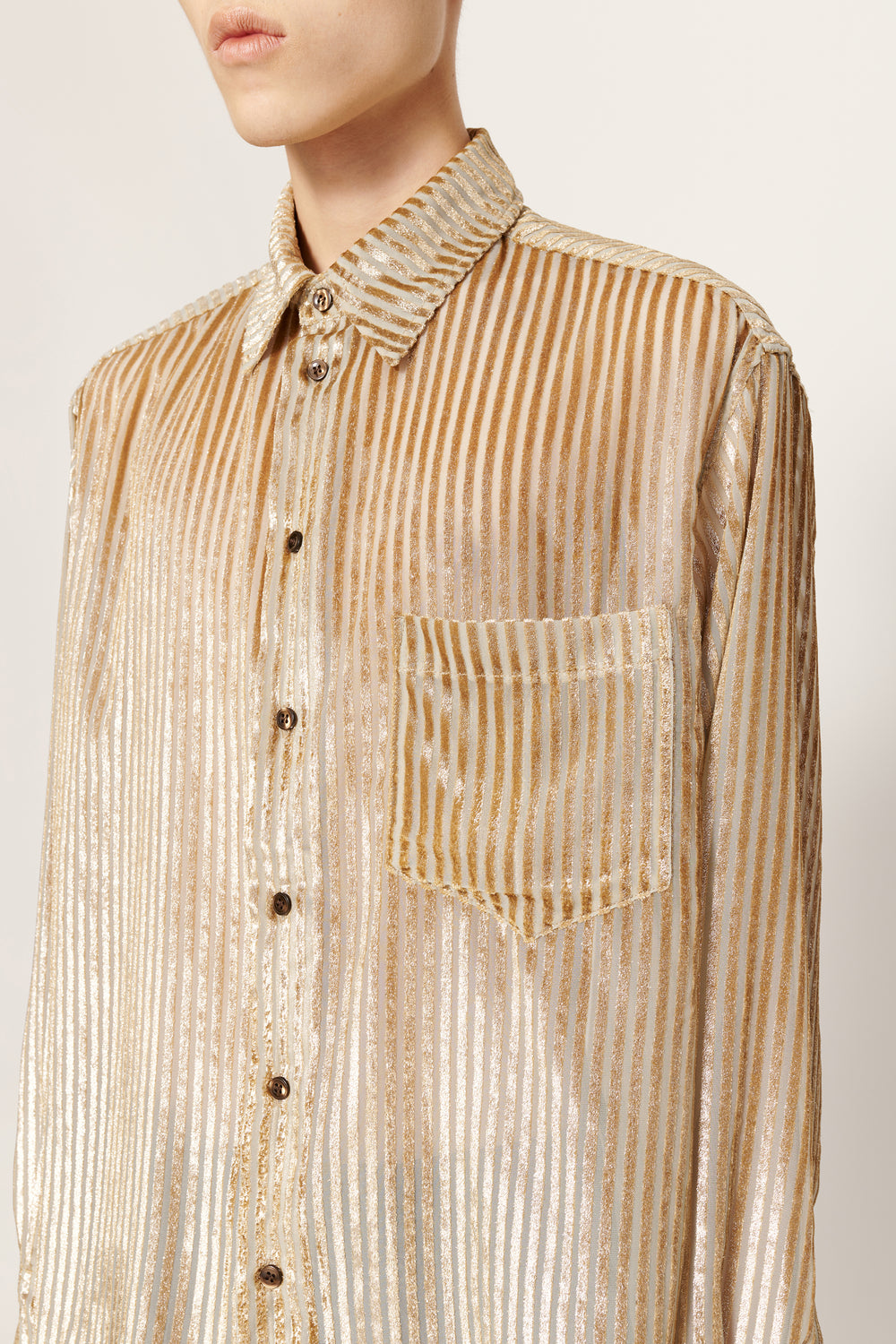 Joel Relaxed Fit Shirt Silver Stripe