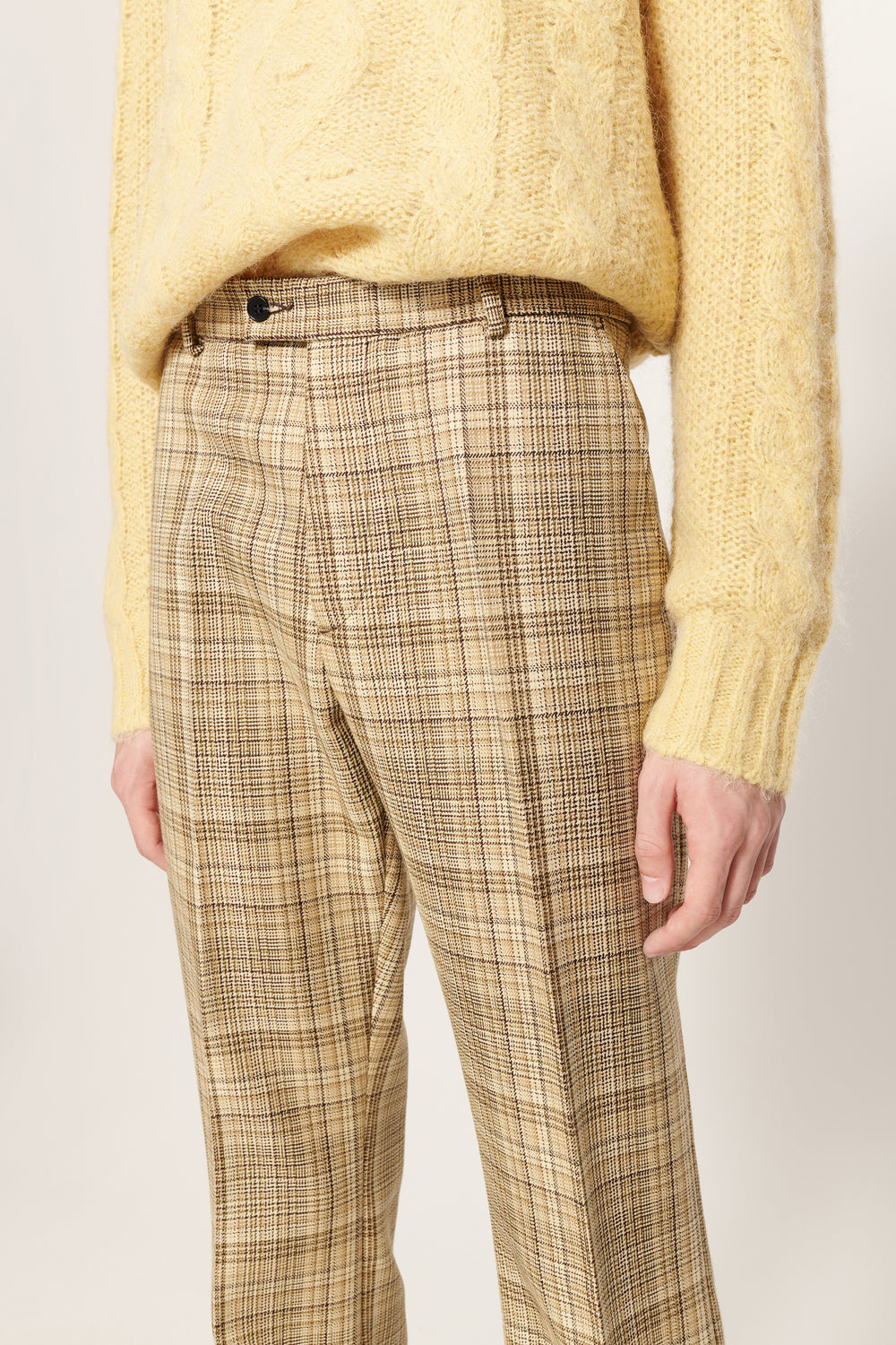 Ryle Bootcut Trousers Brown Check
