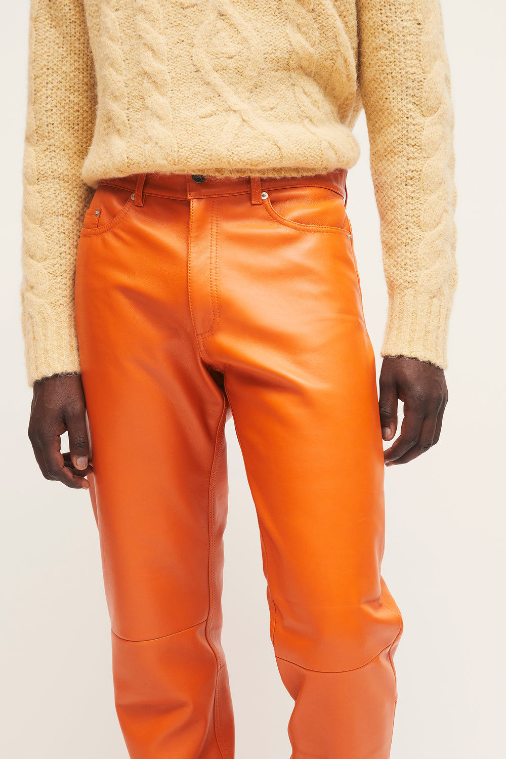 Billy Leather Trousers Burnt Orange