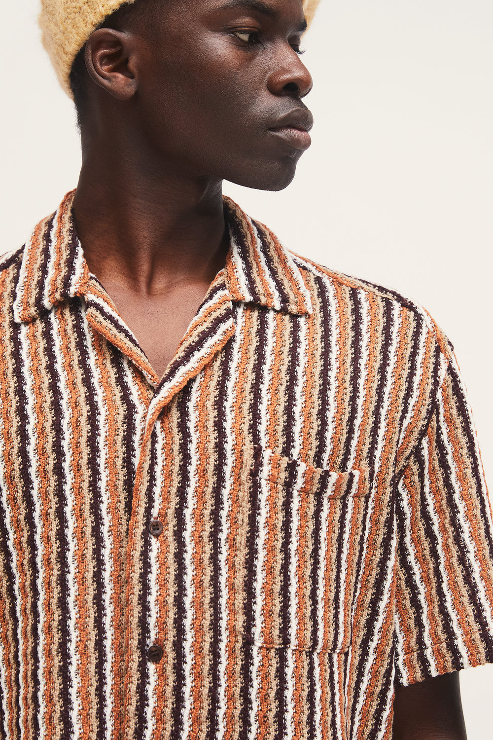 Ture knitted Shirt Brown Stripe