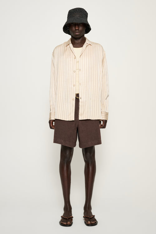 Aadan — Belted Denim Shorts