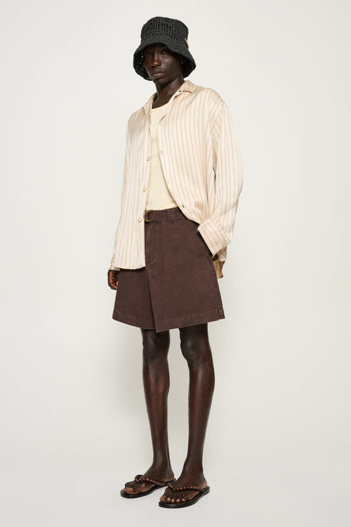 Aadan — Belted Denim Shorts