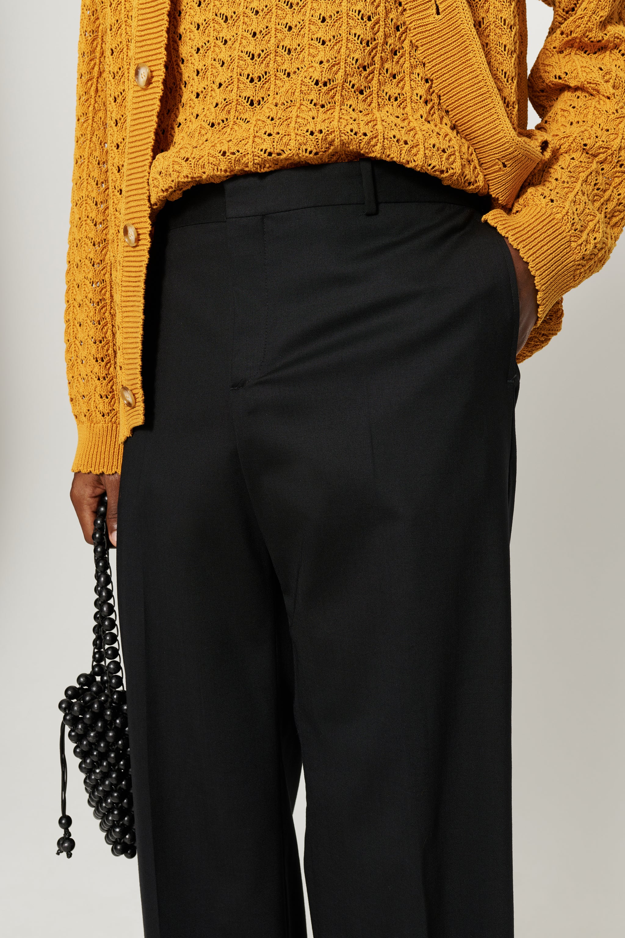 Mango wide leg trousers in black | ASOS