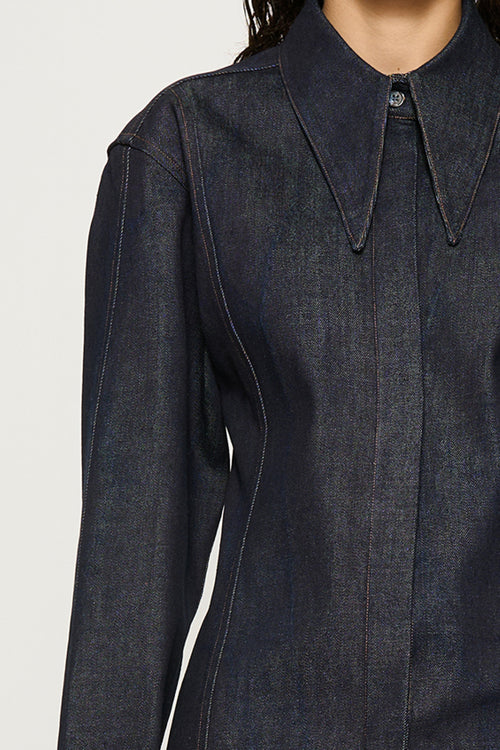 Ira Denim Point Collar Shirt