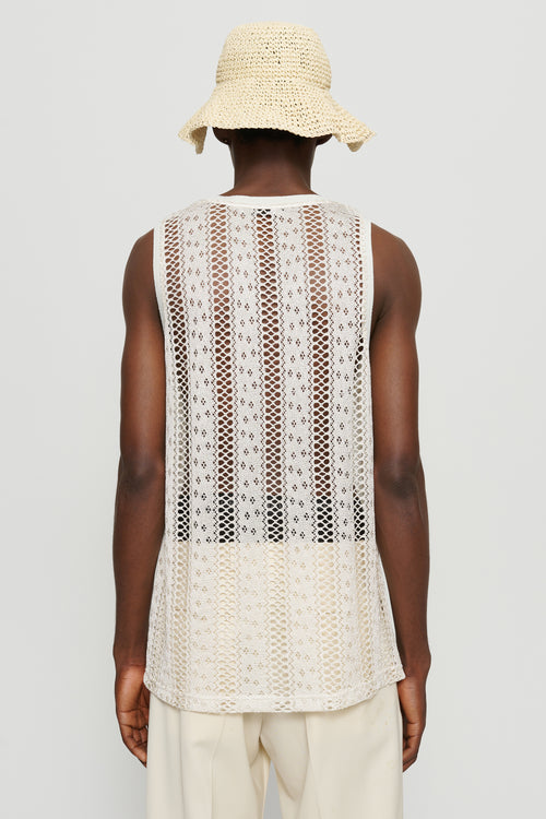 Tank Knitted Lace Vest White