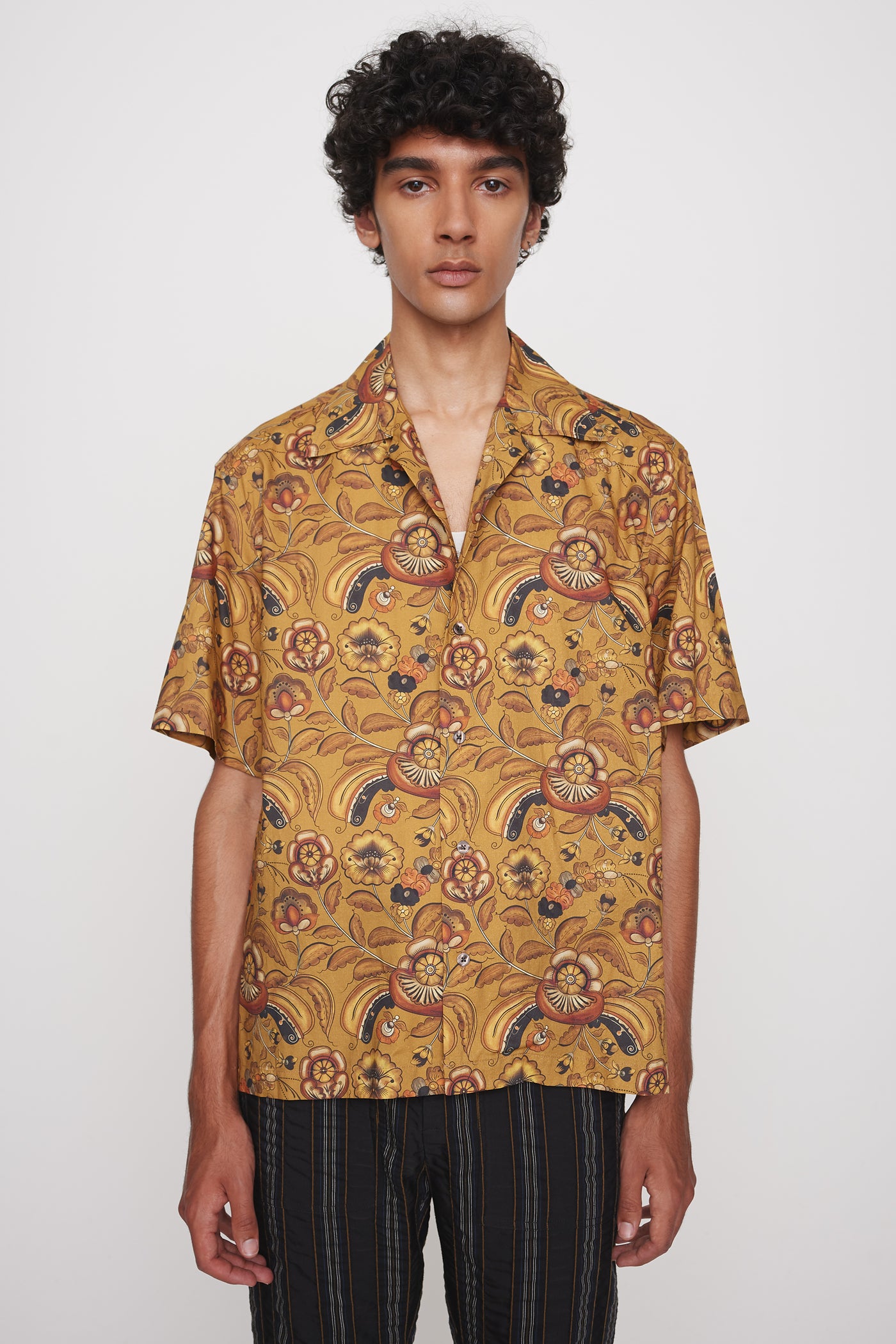 Sol printed shirt mustard floral