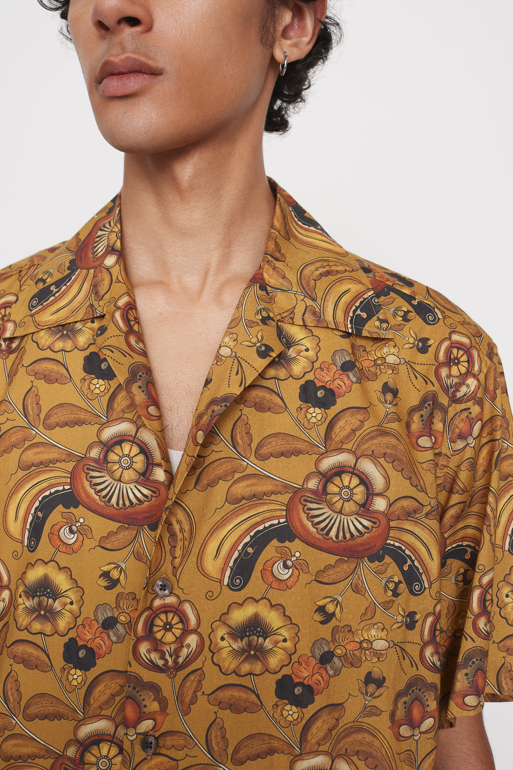 Sol printed shirt mustard floral