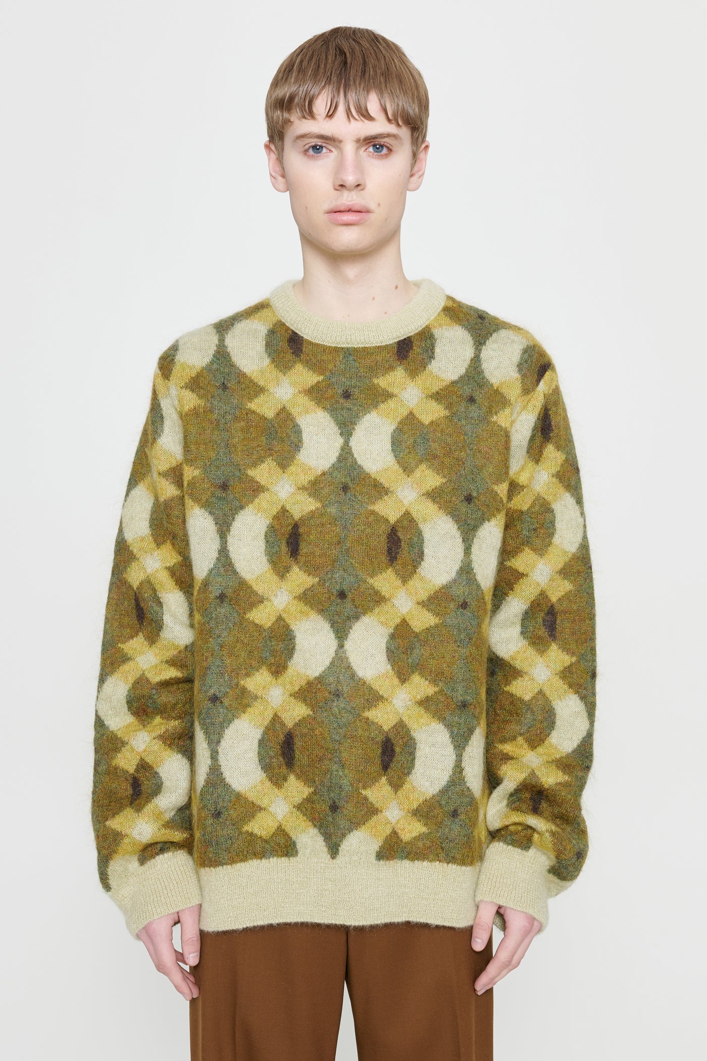 Xander Mohair Sweater Green Jacquard