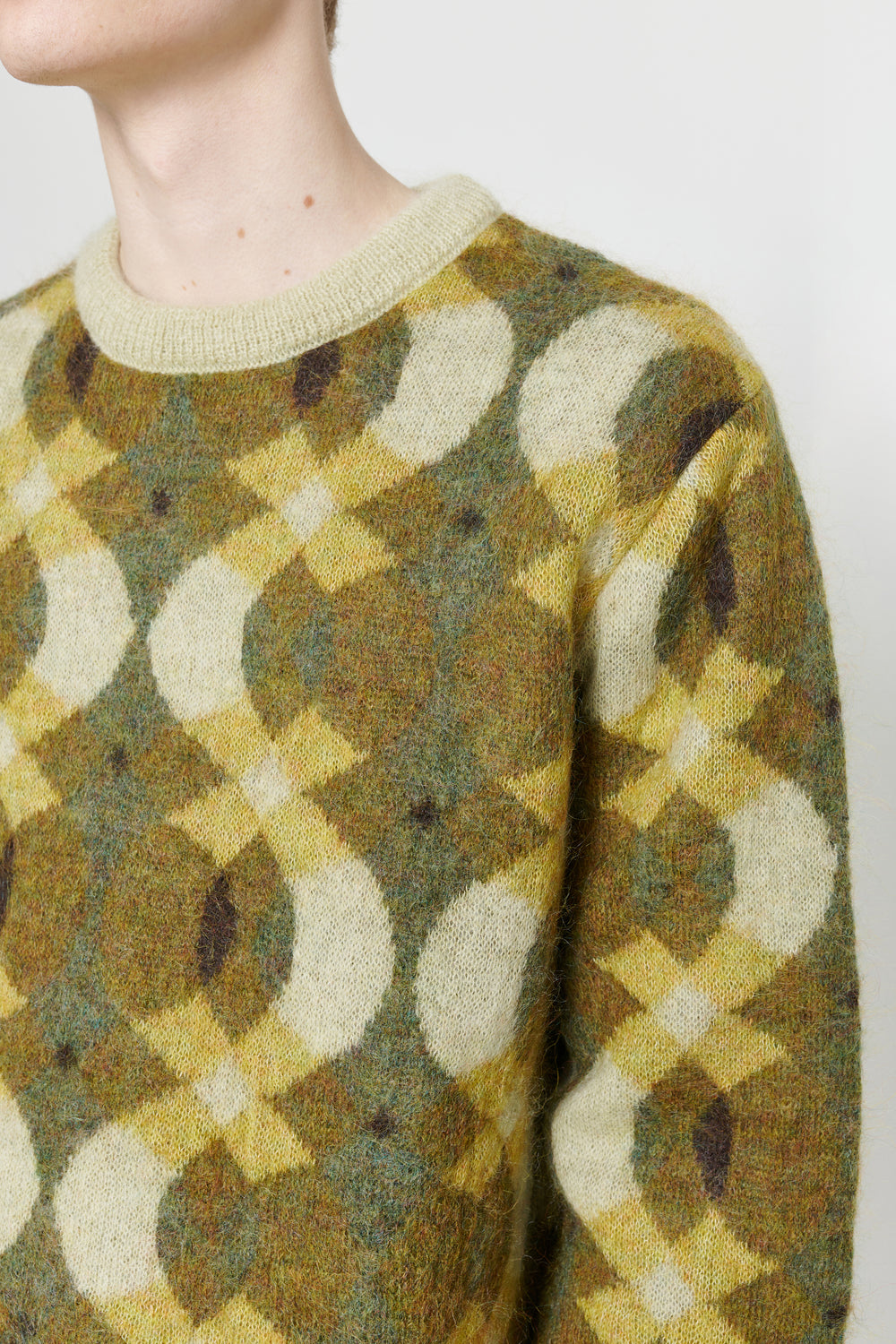 Xander Mohair Sweater Green Jacquard