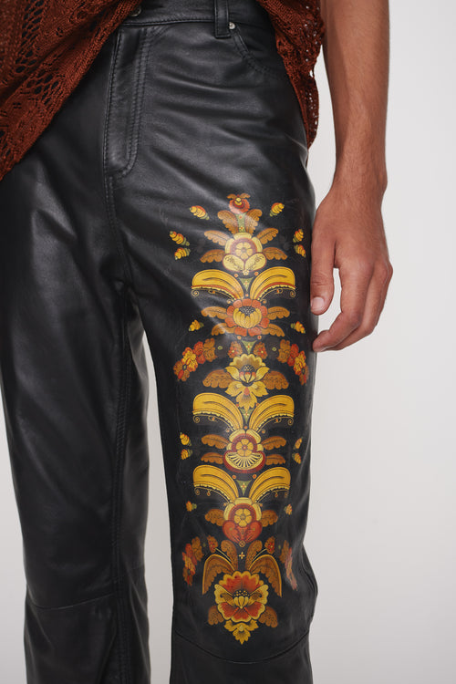 Reidar leather pants black