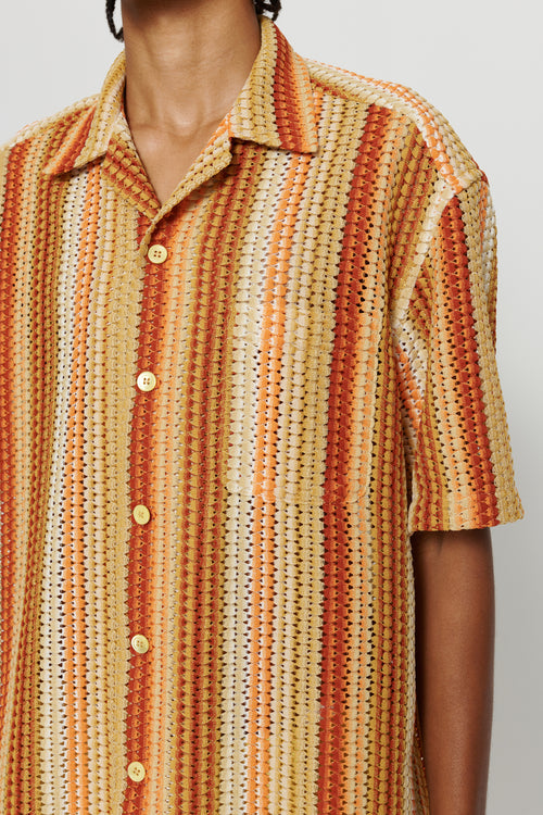 Ture Knitted Shirt Coral Stripe