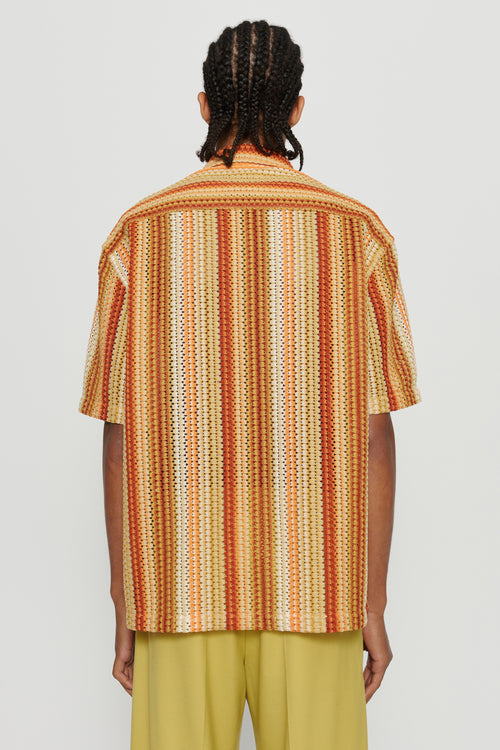 Ture Knitted Shirt Coral Stripe